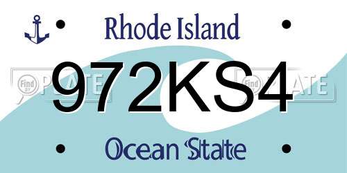 972KS4 Rhode Island License Plate