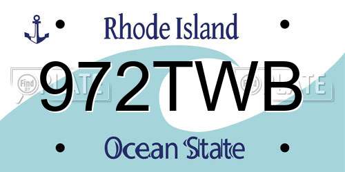 972TWB Rhode Island License Plate
