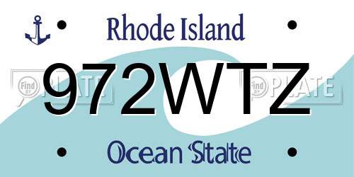 972WTZ Rhode Island License Plate