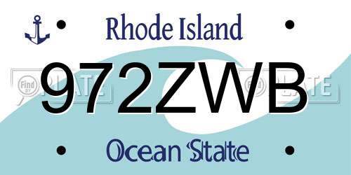 972ZWB Rhode Island License Plate