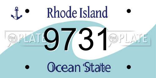 9731 Rhode Island License Plate