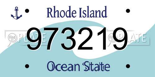 973219 Rhode Island License Plate
