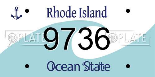 9736 Rhode Island License Plate