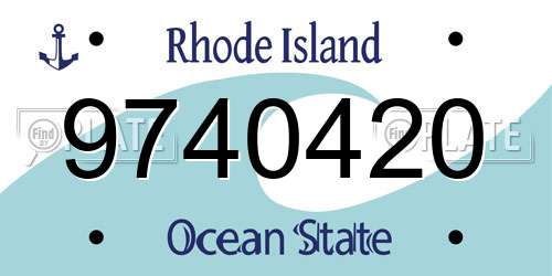 9740420 Rhode Island License Plate