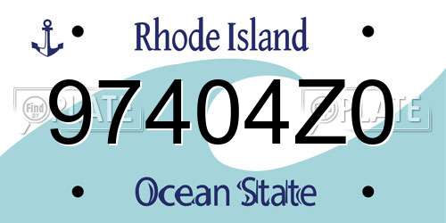 97404Z0 Rhode Island License Plate
