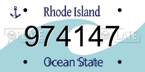 974147 Rhode Island License Plate