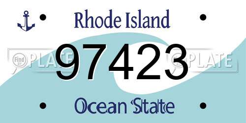 97423 Rhode Island License Plate