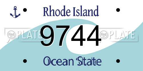 9744 Rhode Island License Plate