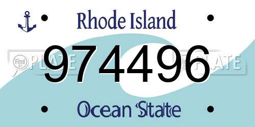 974496 Rhode Island License Plate