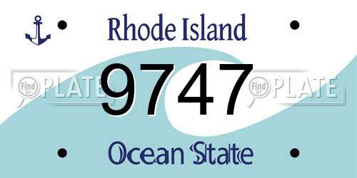 9747 Rhode Island License Plate