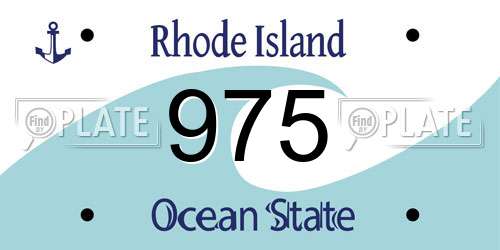 975 Rhode Island License Plate
