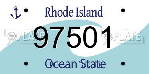97501 Rhode Island License Plate