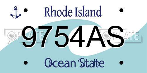 9754AS Rhode Island License Plate