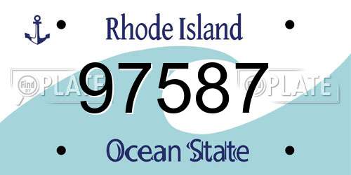 97587 Rhode Island License Plate