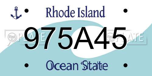 975A45 Rhode Island License Plate