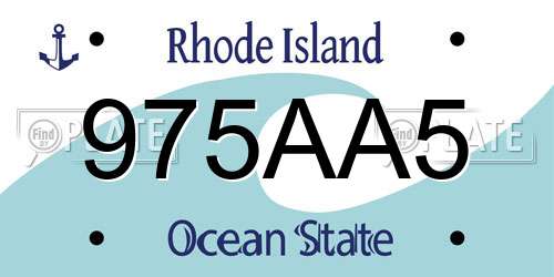 975AA5 Rhode Island License Plate