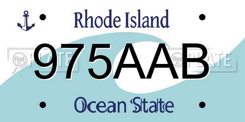 975AAB Rhode Island License Plate
