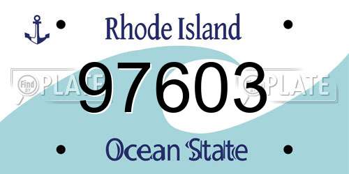 97603 Rhode Island License Plate