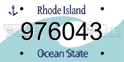 976043 Rhode Island License Plate