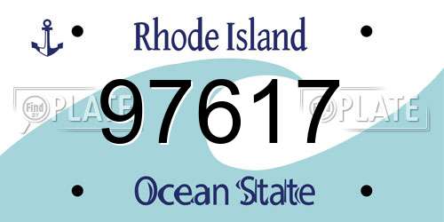 97617 Rhode Island License Plate