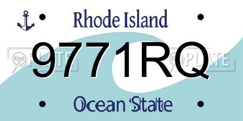 9771RQ Rhode Island License Plate