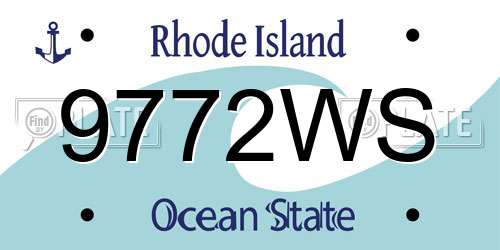 9772WS Rhode Island License Plate