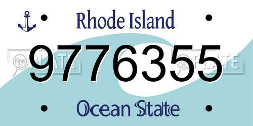 9776355 Rhode Island License Plate