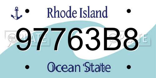 97763B8 Rhode Island License Plate