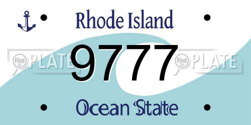 9777 Rhode Island License Plate