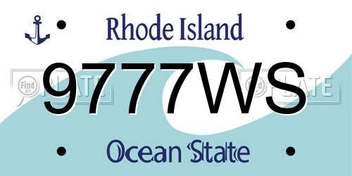 9777WS Rhode Island License Plate