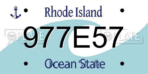 977E57 Rhode Island License Plate