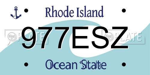 977ESZ Rhode Island License Plate