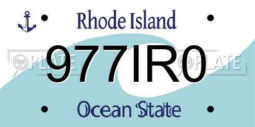 977IR0 Rhode Island License Plate