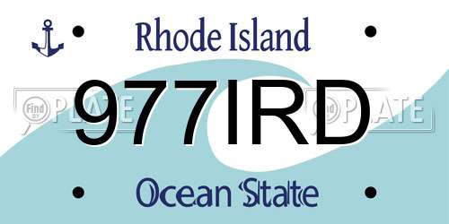 977IRD Rhode Island License Plate