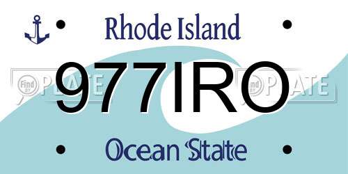 977IRO Rhode Island License Plate