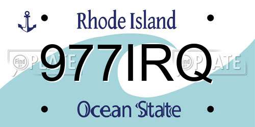977IRQ Rhode Island License Plate