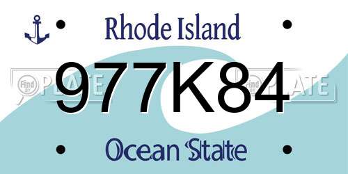 977K84 Rhode Island License Plate