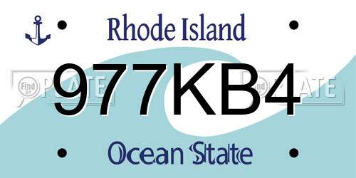 977KB4 Rhode Island License Plate