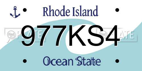 977KS4 Rhode Island License Plate