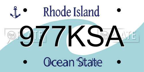 977KSA Rhode Island License Plate