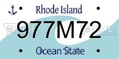977M72 Rhode Island License Plate