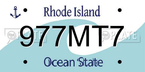 977MT7 Rhode Island License Plate