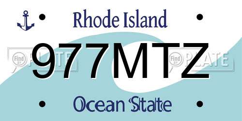 977MTZ Rhode Island License Plate