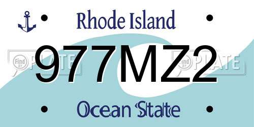 977MZ2 Rhode Island License Plate