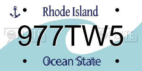 977TW5 Rhode Island License Plate