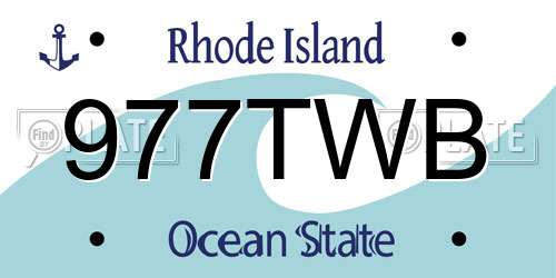 977TWB Rhode Island License Plate
