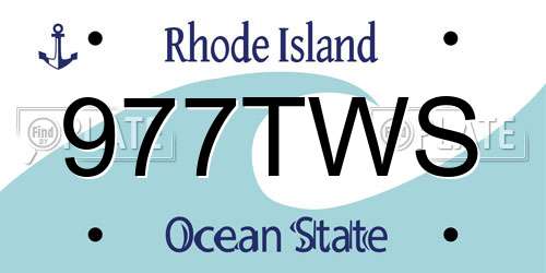 977TWS Rhode Island License Plate