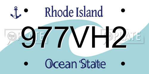 977VH2 Rhode Island License Plate