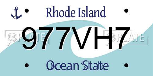977VH7 Rhode Island License Plate