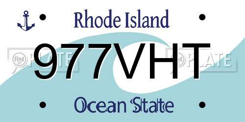 977VHT Rhode Island License Plate